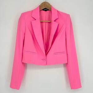 Express Gum Pop One-Button Cropped Blazer Size XS